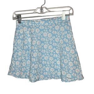 Girls Art Class Blue/Pink/White Sunflower Mini Skirt. Size 10/12.